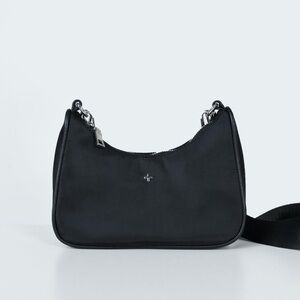 Peta + Jain Black Crossbody Bag with Silver Hardware